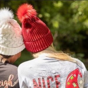 Simply Southern Red Sequin Pom Beanie